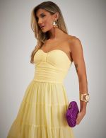 Vestido Longo Amarelo Poliana