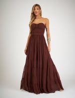 Vestido Longo Marrom Poliana