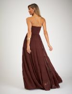 Vestido Longo Marrom Poliana