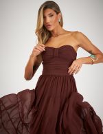 Vestido Longo Marrom Poliana