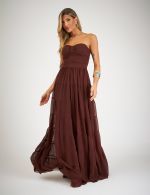 Vestido Longo Marrom Poliana