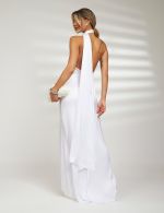 Vestido Longo Branco em Cetim Milena