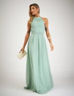 Vestido Longo Verde Sage Sandra