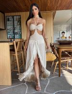 Vestido Longuete Nude Lidia