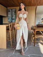 Vestido Longuete Nude Lidia