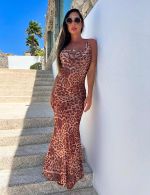 Conjunto Estampado Vestido Longo Biquini Tania