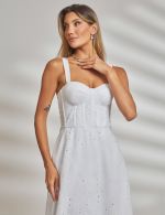 Vestido Midi Branco em Laise Nicole