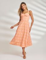 Vestido Midi Laranja em Laise Nicole