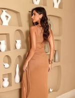 Vestido Midi Body Envelope Nude Luana