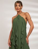 Vestido Longo Verde Oliva Sarah