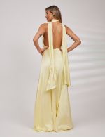 Vestido Longo Amarelo em Cetim Lilian