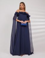 Vestido Longo Azul Marinho Samantha