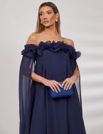 Vestido Longo Azul Marinho Samantha