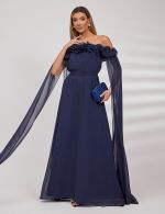 Vestido Longo Azul Marinho Samantha