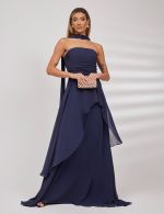 Vestido Longo Azul Marinho Safira