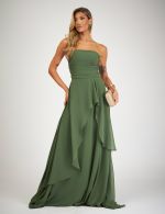 Vestido Longo Verde Oliva Safira