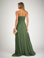 Vestido Longo Verde Oliva Safira