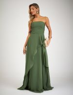 Vestido Longo Verde Oliva Safira