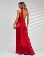 Vestido Longo Vermelho em Cetim Milena