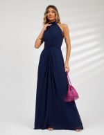 Vestido Longo Azul Marinho Karol