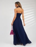 Vestido Longo Azul Marinho Karol