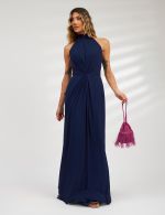 Vestido Longo Azul Marinho Karol