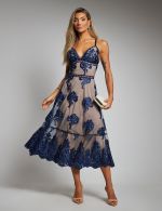 Vestido Midi Azul Marinho Luciana