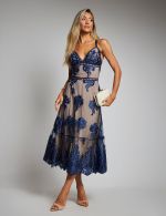 Vestido Midi Azul Marinho Luciana