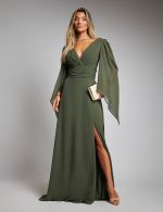 Vestido Longo Verde Oliva Dulce