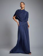 Vestido Longo Azul Marinho Viviane
