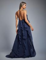 Vestido Longo Azul Marinho Sarah