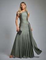 Vestido Longo Verde Oliva Eliza