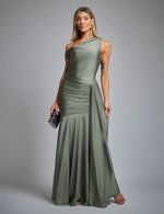 Vestido Longo Verde Oliva Eliza