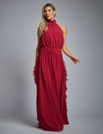 Vestido Longo Marsala Adriana