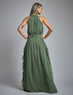 Vestido Longo Verde Oliva Adriana