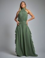Vestido Longo Verde Oliva Adriana