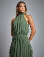 Vestido Longo Verde Oliva Adriana