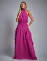 Vestido Longo Fucsia Adriana