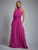 Vestido Longo Fucsia Adriana