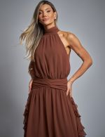 Vestido Longo Marrom Adriana