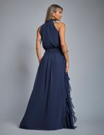 Vestido Longo Azul Marinho Adriana