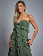 Vestido Longo Verde Oliva Andreia