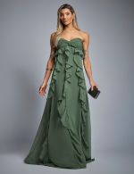 Vestido Longo Verde Oliva Andreia