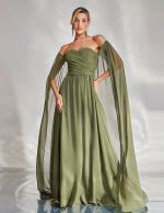Vestido Longo Verde Oliva Antonella