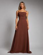 Vestido Longo Marrom Madah