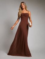 Vestido Longo Marrom Madah