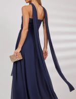 Echarpe Azul Marinho em Chiffon