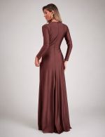 Vestido Longo Marrom Manu