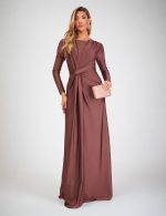 Vestido Longo Marrom Manu