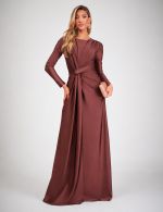 Vestido Longo Marrom Manu